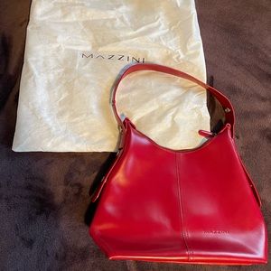 Mazzini Red Leather Shoulder Bag